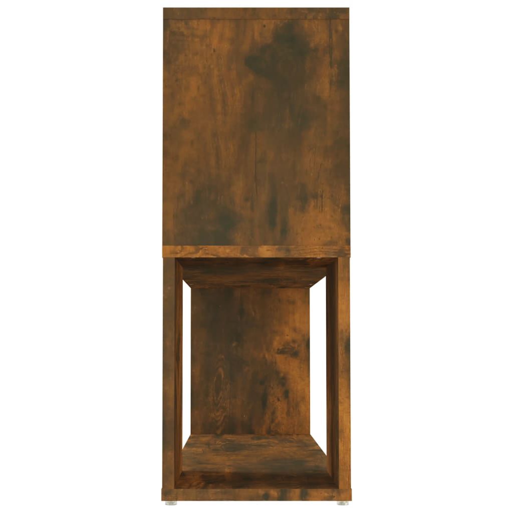 vidaXL Book Cabinet Smoked Oak 100x24x63 cm Engineered Wood