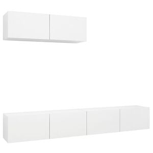 vidaXL 3 Piece TV Cabinet Set White Engineered Wood (801481+801481x2)