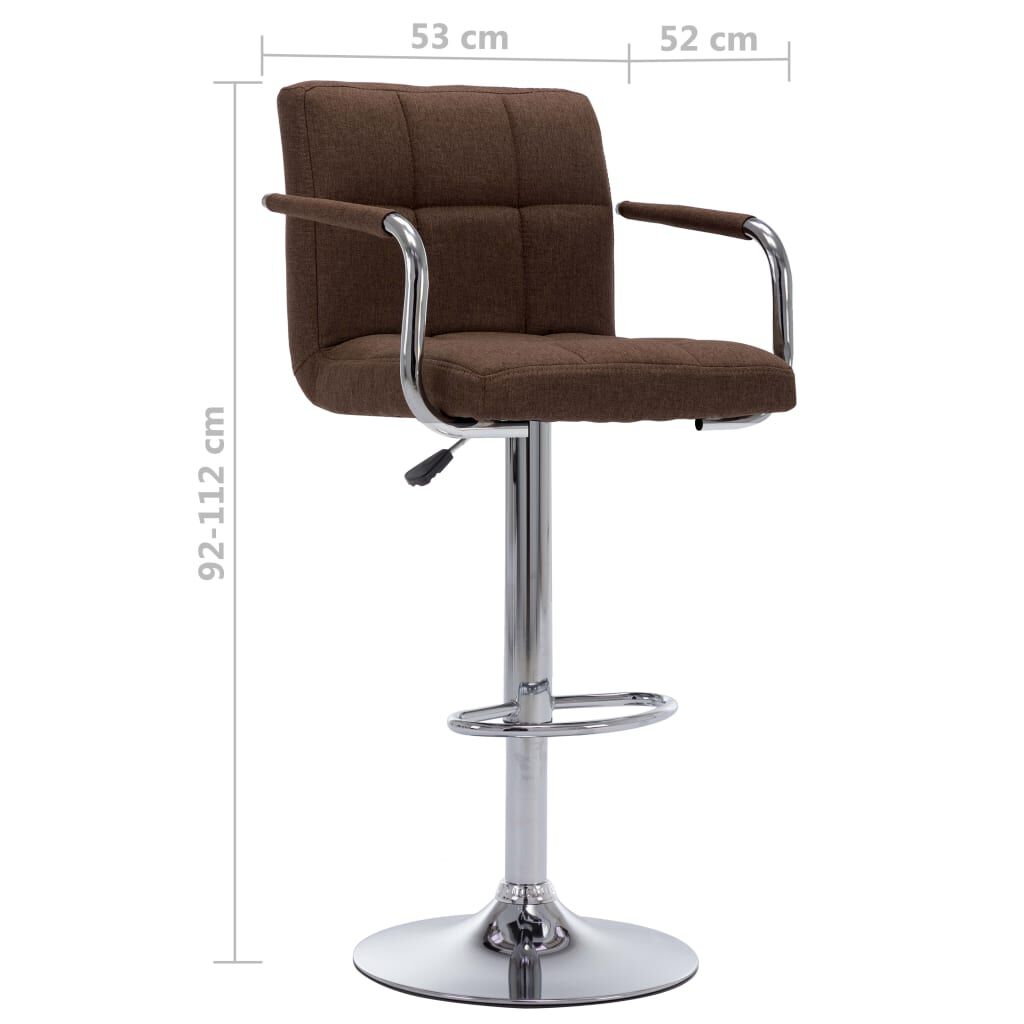 vidaXL Bar Stools 2 pcs Brown Fabric