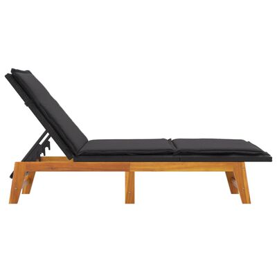 vidaXL Sun Loungers with Cushions 2 pcs Poly Rattan&Solid Wood Acacia