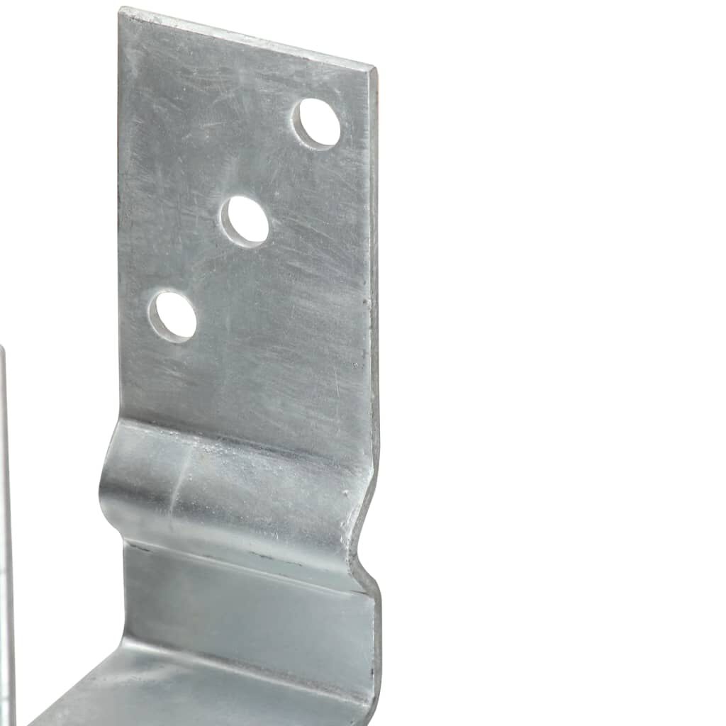 vidaXL Fence Anchors 2 pcs Silver 14x6x15 cm Galvanised Steel