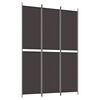 vidaXL 3-Panel Room Divider Brown 150x220 cm Fabric