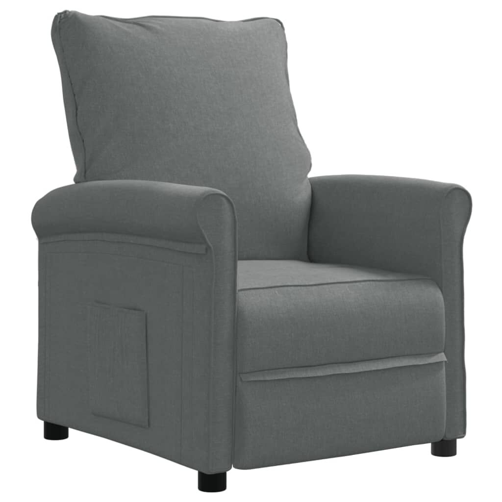 vidaXL Recliner Chair Dark Grey Fabric
