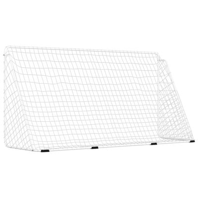 vidaXL Football Goal with Net White 366x122x182 cm Steel,  vidaXL Football Goal with Net White 366x122x182 cm Steel