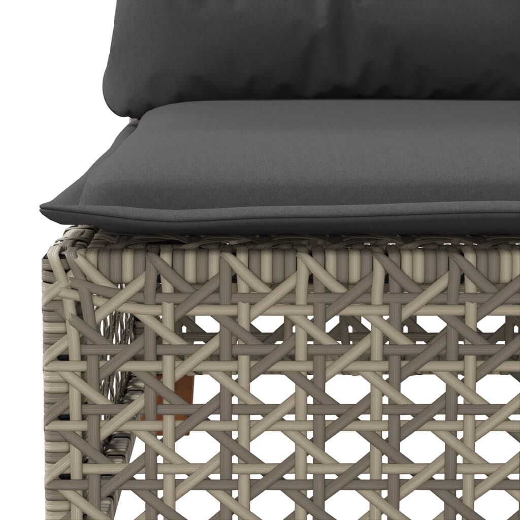 vidaXL 9 Piece Garden Sofa Set with Cushions Grey Poly Rattan