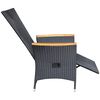 vidaXL Reclining Garden Chairs 2 pcs with Cushions Poly Rattan Black