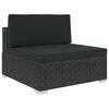 vidaXL 7 Piece Garden Lounge Set Black with Cushions Poly Rattan
