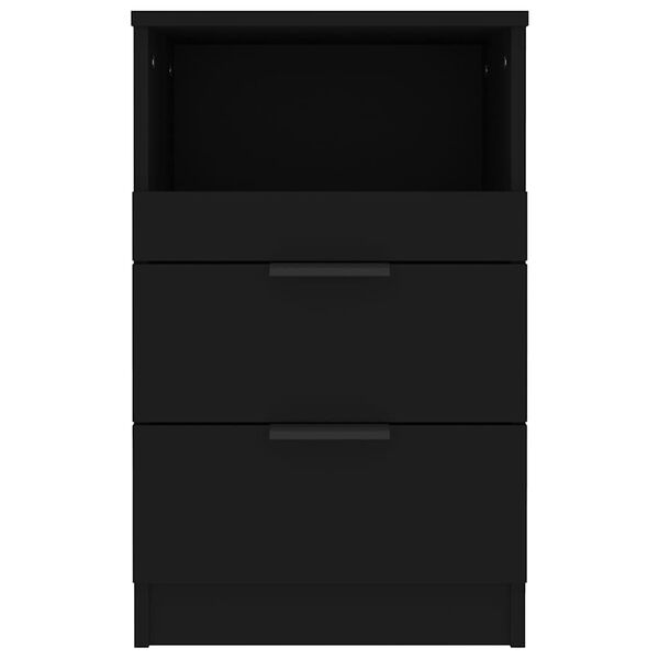 vidaXL Bedside Cabinets 2 pcs Black Engineered Wood