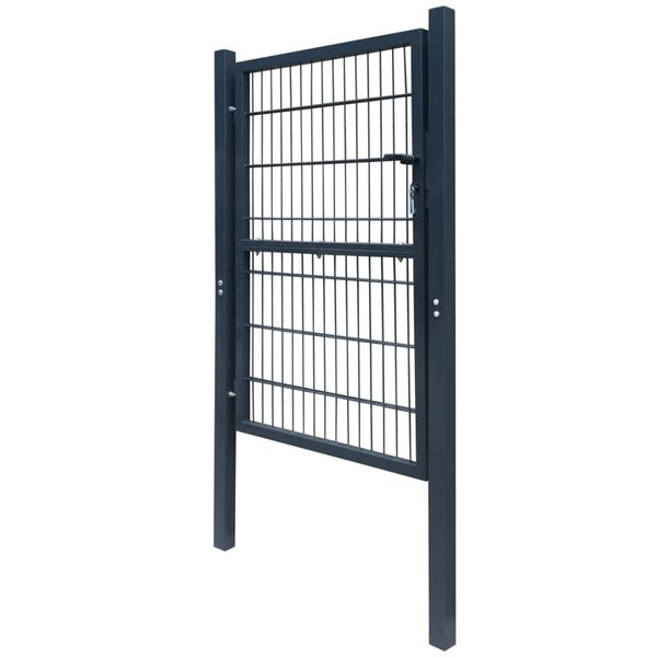 vidaXL 2D Fence Gate (Single) Anthracite Grey 100x120 cm