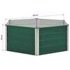 vidaXL Raised Garden Bed 129x129x45 cm Galvanised Steel Green
