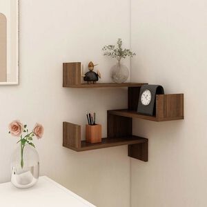 vidaXL Wall corner shelves Wall-Mounted Brown Oak 40 x 40 x 49.5 cm