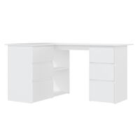 vidaXL Corner Desk White 145x100x76 cm Engineered Wood, white vidaXL Corner Desk White 145x100x76 cm Engineered Wood