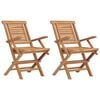 vidaXL Folding Chairs 2 pcs 56x63x90 cm Solid Wood Teak