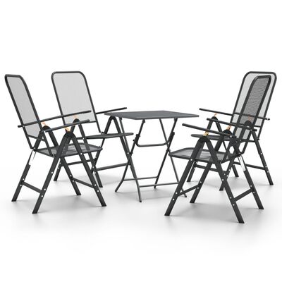 vidaXL 5 Piece Garden Dining Set Expanded Metal Mesh Anthracite,  vidaXL 5 Piece Garden Dining Set Expanded Metal Mesh Anthracite