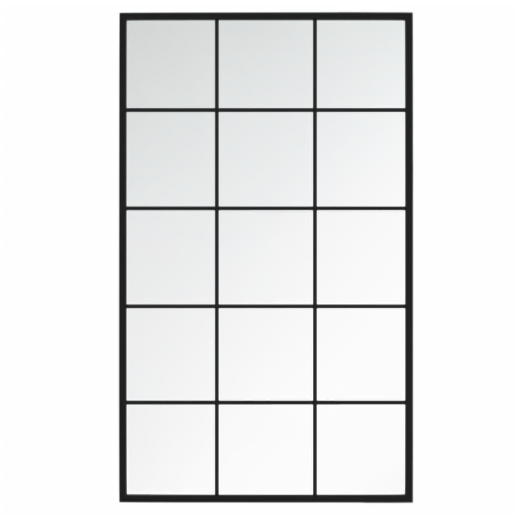 vidaXL Wall Mirrors 2 pcs Black 100x60 cm Metal
