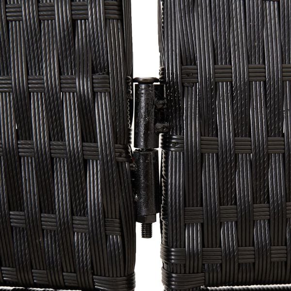 vidaXL Room Divider 4 Panels Black Poly Rattan