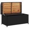 vidaXL Storage Bench Black 100x50x52 cm Poly Rattan and Acacia Wood