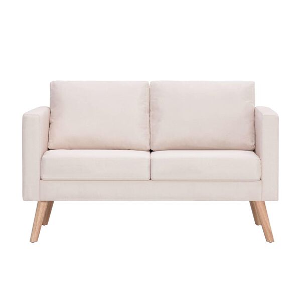 vidaXL 2-Seater Sofa Fabric Cream