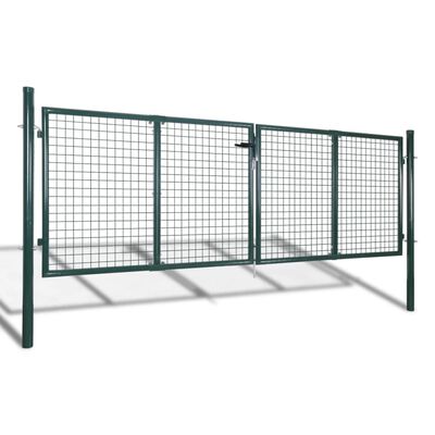 vidaXL Fence Gate Steel 306x100 cm Green,  vidaXL Fence Gate Steel 306x100 cm Green