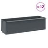 vidaXL Flower Boxes for Euro Pallets 12 pcs Grey 36x13.5x9.5 cm PP