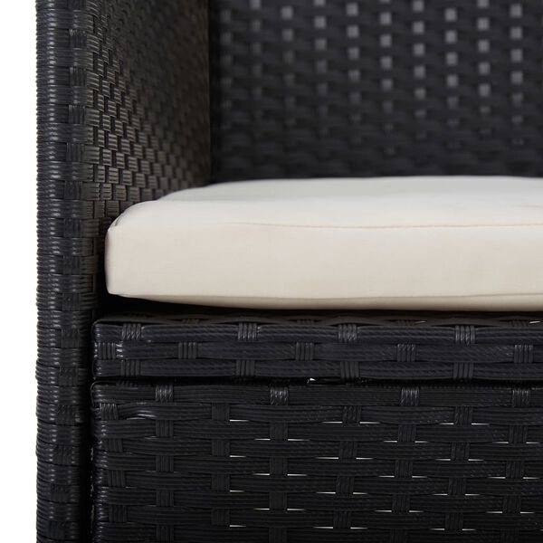 vidaXL Garden Dining Chairs 2pcs Poly Rattan Black