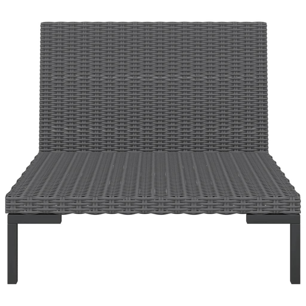 vidaXL 8 Piece Garden Lounge Set with Cushions Poly Rattan Dark Grey