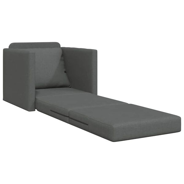 vidaXL Floor Sofa Bed 2-in-1 Dark Grey 112x174x55 cm Fabric