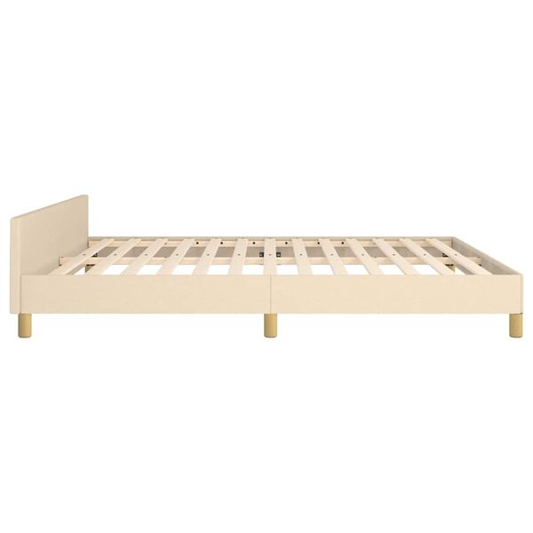 vidaXL Bed Frame without Mattress Cream 180x200 cm Super King Fabric