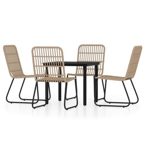 vidaXL 5 Piece Garden Dining Set Oak