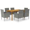 vidaXL 7 Piece Garden Dining Set Grey