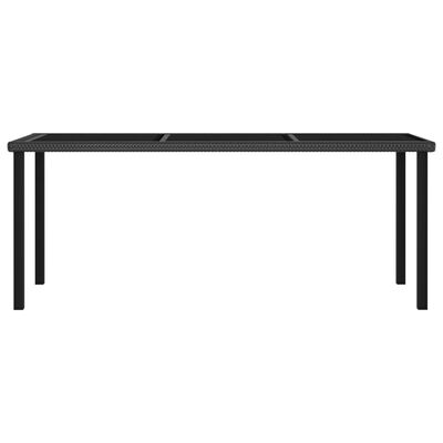 vidaXL Garden Dining Table Black 180x70x73 cm Poly Rattan, black vidaXL Garden Dining Table Black 180x70x73 cm Poly Rattan