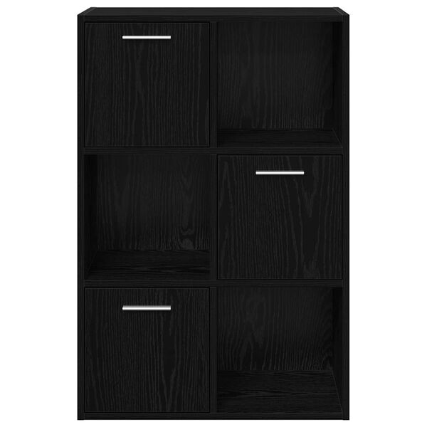 vidaXL Storage Cabinet Black 60x29.5x90 cm Engineered Wood
