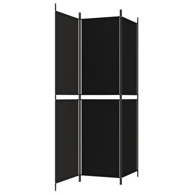 vidaXL 3-Panel Room Divider Black 150x200 cm Fabric, black vidaXL 3-Panel Room Divider Black 150x200 cm Fabric