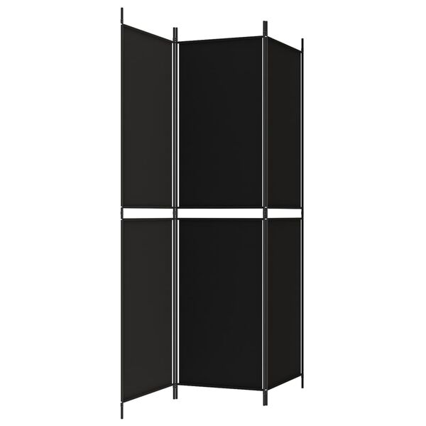 vidaXL 3-Panel Room Divider Black 150x200 cm Fabric