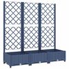 vidaXL Garden Planter with Trellis Blue Grey 120x40x121.5 cm PP