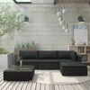vidaXL 5 Piece Garden Lounge Set with Cushions Poly Rattan Black