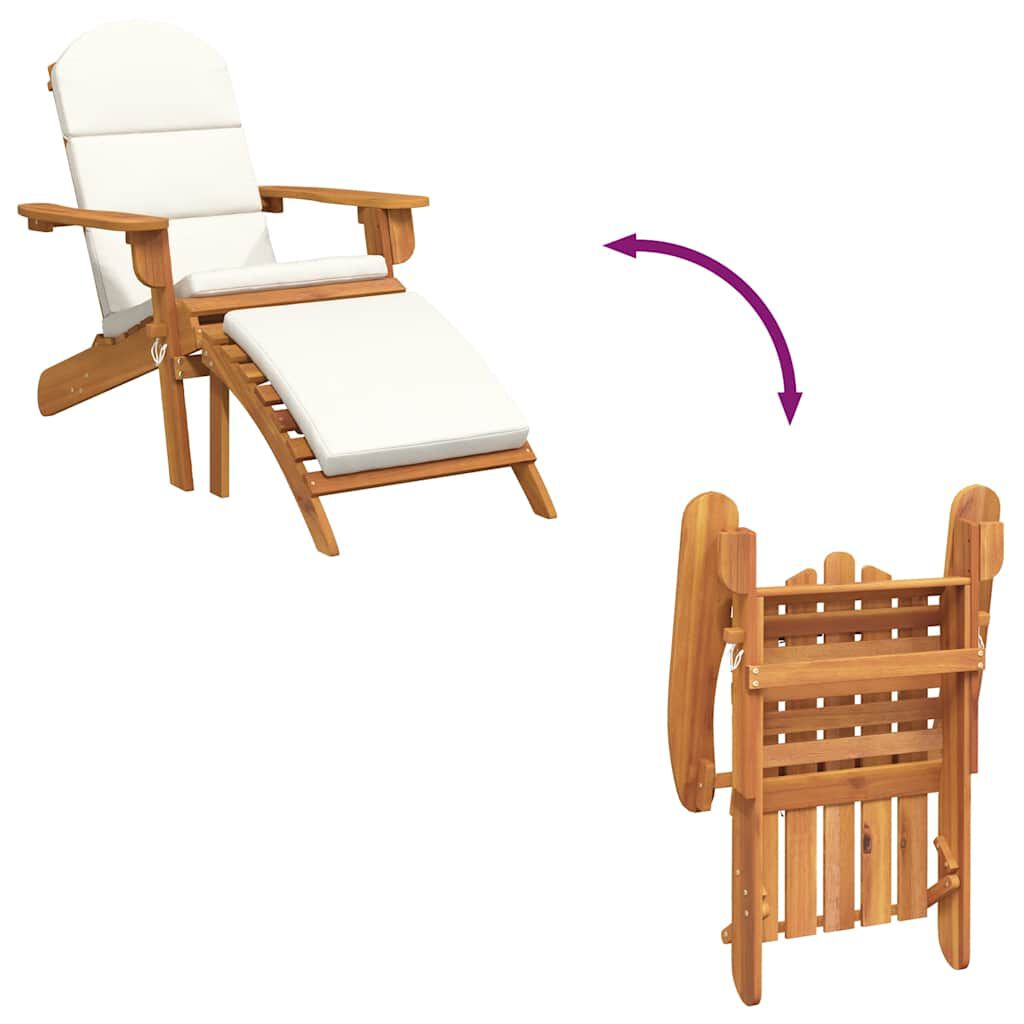 vidaXL Adirondack Garden Chair with Footrest Solid Wood Acacia