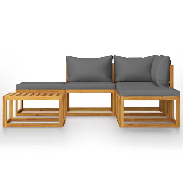 vidaXL 6 Piece Garden Lounge Set with Cushions Solid Acacia Wood