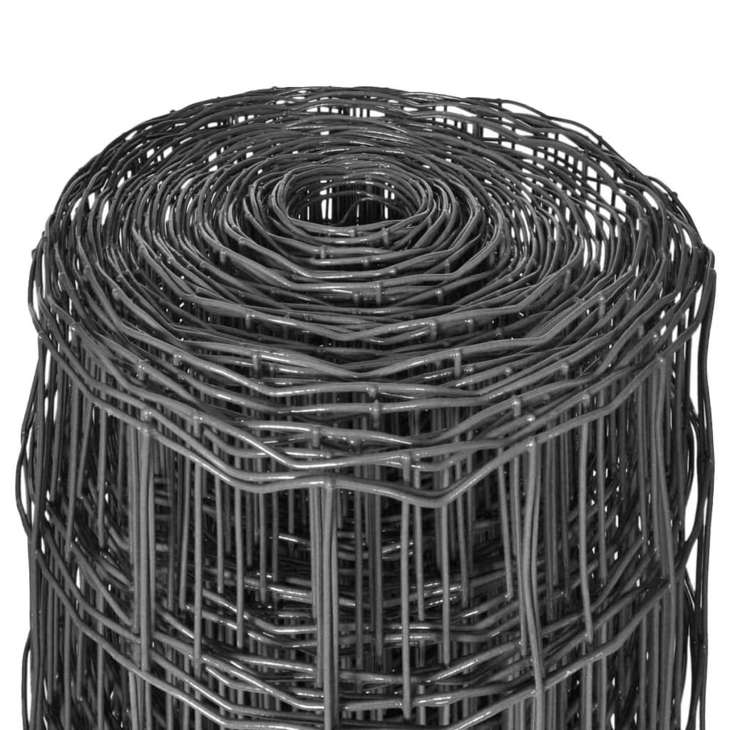 vidaXL Euro Fence Steel 25x0.8 m Grey