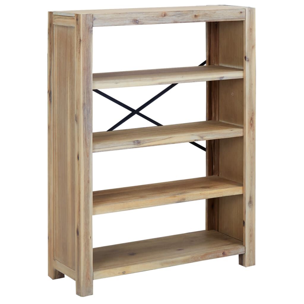 vidaXL 4-Tier Bookcase 80x30x110 cm Solid Wood Acacia