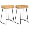 vidaXL Bar Chair | Set of 2 | Brown and black