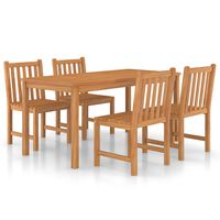 vidaXL 5 Piece Garden Dining Set 160x80 cm Solid Teak Wood