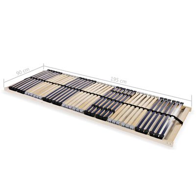 vidaXL Slatted Bed Base without Mattress with 42 Slats 7 Zones 90x200 cm