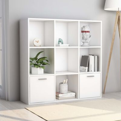 vidaXL Book Cabinet White 98x30x98 cm Engineered Wood, white vidaXL Book Cabinet White 98x30x98 cm Engineered Wood