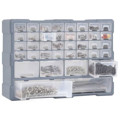 vidaXL Multi-drawer Organiser with 38 Drawers 52x16x37.5 cm, grey vidaXL Multi-drawer Organiser with 38 Drawers 52x16x37.5 cm
