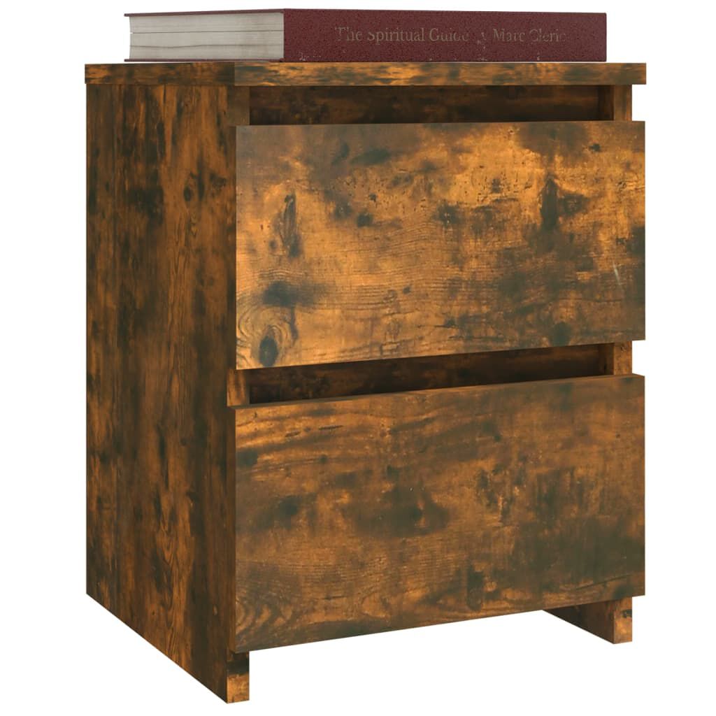 vidaXL Bedside Cabinets 2 pcs Smoked Oak 30x30x40 cm Engineered Wood