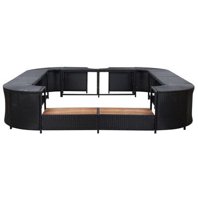 vidaXL Square Spa Surround Black 268 x 268 x 55 cm Poly Rattan, black vidaXL Square Spa Surround Black 268 x 268 x 55 cm Poly Rattan