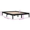 vidaXL Bed Frame without Mattress Black Solid Wood 140x200 cm