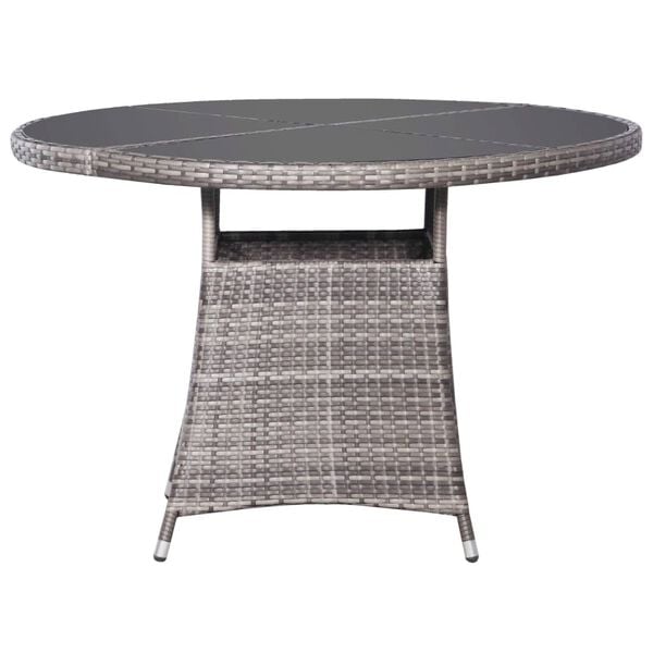 vidaXL 7 Piece Garden Dining Set Poly Rattan Anthracite & Grey
