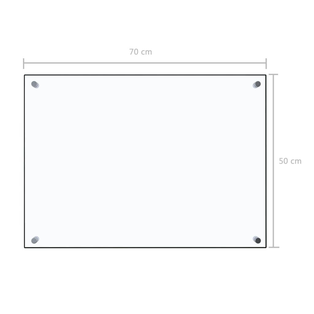 vidaXL Kitchen Backsplash Transparent 70 x 50 cm Tempered Glass